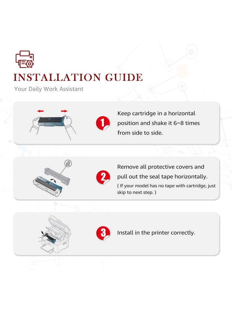 A PLUS APlus Compatible 106A W1106A 3 Pieces Combo Toner Cartridge Black for HP LaserJet Pro  107, MFP M135, and MFP M137 series printers - Image 5